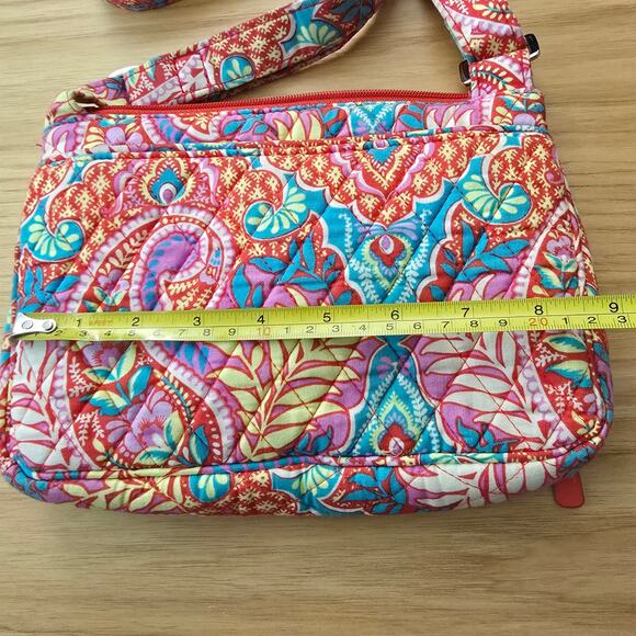 Vera Bradley Crossbody Paisley in Paradise Quilted Pink Bag Adjustable Purse - Picture 3 of 12